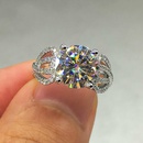 new classic fourclaw full diamond copper zircon proposal wedding ringpicture7
