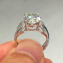 new classic fourclaw full diamond copper zircon proposal wedding ringpicture8