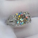 new classic fourclaw full diamond copper zircon proposal wedding ringpicture9
