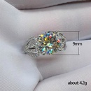 new classic fourclaw full diamond copper zircon proposal wedding ringpicture11