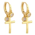 Fashion heart shaped cross simple copper earringspicture12