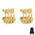 Doublelayer threelayer ear bone clip without ear hole female simple copper earringspicture10