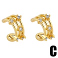 Doublelayer threelayer ear bone clip without ear hole female simple copper earringspicture12