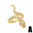 retro snake ring female copper plated 18K real gold diamond index finger ringpicture10