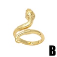retro snake ring female copper plated 18K real gold diamond index finger ringpicture11