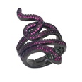 hiphop copper microset zircon snake ring female fashion black ringpicture11