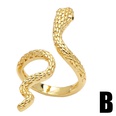 exaggerated retro snakeshaped golden copper ring wholesalepicture11