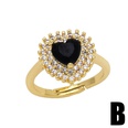fashion geometric copper ring female full of diamond zircon heartshaped ringpicture11