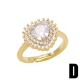 fashion geometric copper ring female full of diamond zircon heartshaped ringpicture13