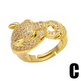 fashion leopard head ring female copper zircon opening adjustable ringpicture12