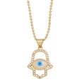 fashion pendant geometric heart shaped zircon inlaid devils eye copper necklacepicture10
