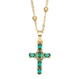 fashion cross shaped pendant microset colorful gem zircon necklacepicture11