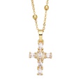 fashion cross shaped pendant microset colorful gem zircon necklacepicture13