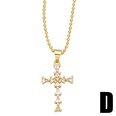 fashion pearl inlaid zircon cross shaped copper necklace wholesalepicture13