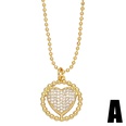 jewelry zircon hollow heart shaped pendant creative geometric round eye necklacepicture10