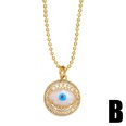 jewelry zircon hollow heart shaped pendant creative geometric round eye necklacepicture11