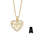 fashion zirconencrusted letter MOM heart pendant copper necklace wholesalepicture10