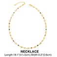 bohemian style colorful zircon heart chain copper necklace braceletpicture10