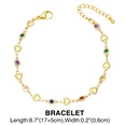 bohemian style colorful zircon heart chain copper necklace braceletpicture11