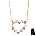 fashion heart shaped inlaid colored zircon copper necklace wholesalepicture10