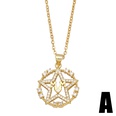 fashion inlaid zircon letter mama Fivepointed star copper clavicle chain wholesalepicture11