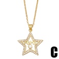 fashion inlaid zircon letter mama Fivepointed star copper clavicle chain wholesalepicture13