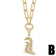 creative hollow heart dinosaur inlaid zircon copper necklace wholesalepicture11