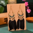 semicircle long feather female boho bead tassel alloy earrings jewelry wholesalepicture12