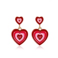 fashion color matching heart shaped oil dripping alloy drop earrings wholesalepicture11
