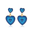 fashion color matching heart shaped oil dripping alloy drop earrings wholesalepicture12