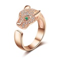 Couples Open Ring Adjustable Fashion Leopard Head Diamonds Alloy Ringpicture14