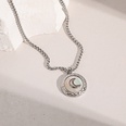 simple titanium steel roun moon pendant alloy necklacepicture12