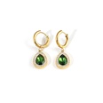 stainless steel 18k water drop zircon green fashion crystal pendant earringspicture12