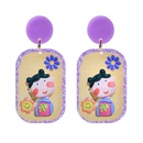 Fashion creative cartoon puppet girly print clown relief resin earringspicture9