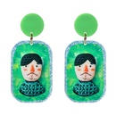 Fashion creative cartoon puppet girly print clown relief resin earringspicture10