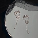 Fashion bows heart shaped hollowed tassel sweet girl alloy earringspicture9