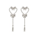Fashion bows heart shaped hollowed tassel sweet girl alloy earringspicture10