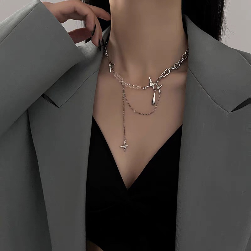 fashion diamond star fashion trend titanium steel collarbone chain wholesale