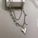 fashion irregular heart double layered trend titanium steel necklace wholesalepicture10