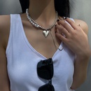 Vintage Stacked Irregular Heart Pearl Titanium Steel Necklace Wholesalepicture7