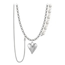 Vintage Stacked Irregular Heart Pearl Titanium Steel Necklace Wholesalepicture10