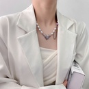 fashion pink pearl heart doublelayer titanium steel clavicle chain bracelet wholesalepicture8