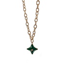 fashion hollow chain trend green fourcornered star titanium steel necklacepicture10
