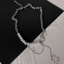 retro bear pearl hollow chain titanium steel necklace wholesalepicture8