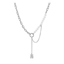 retro bear pearl hollow chain titanium steel necklace wholesalepicture10