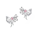 Pink diamond bow needle light inlaid fashion metal texture ear stud jewelrypicture11