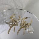 Fashion microset bow tassel moon metal earringspicture9
