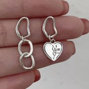retro heart shaped asymmetric jewelry simple ring buckle heart alloy earringpicture8