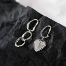 retro heart shaped asymmetric jewelry simple ring buckle heart alloy earringpicture9