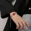 Fashion simple ruby titanium steel women hiphop punk hand jewelrypicture7